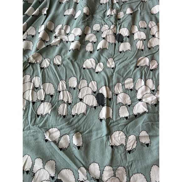 Cuddledown Twin Duvet Cover Flannel Kids Sheep Print Teal + Standard Pillow Case - Picture 4 of 10